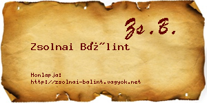 Zsolnai Bálint névjegykártya