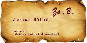 Zsolnai Bálint névjegykártya